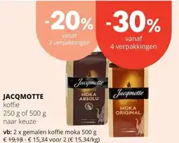 Spar JACQMOTTE koffie 250 g aanbieding