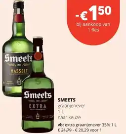 Spar SMEETS graanjenever 1L aanbieding