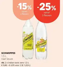 Spar SCHWEPPES 1,5 L aanbieding