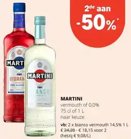 Spar MARTINI vermouth of 0,0% 75 cl aanbieding