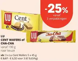 Spar LU CENT WAFERS of CHA-CHА aanbieding