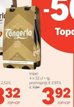 Spar TONGERLO tripel 4 x 33 cl + Ig aanbieding
