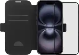 Coolblue BlueBuilt Apple iPhone 17 Book Case Cuir Noir + BlueBuilt iPhone 17 Protège-écran Verre aanbieding