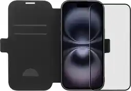 Coolblue BlueBuilt Apple iPhone 17 Book Case Cuir Noir + BlueBuilt iPhone 17 Protège-écran Verre aanbieding