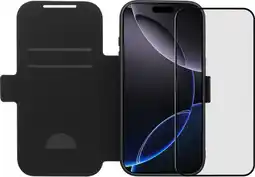 Coolblue BlueBuilt Apple iPhone 17 Pro Book Case Cuir Noir + BlueBuilt iPhone 17 Pro Protège-écran Verre aanbieding