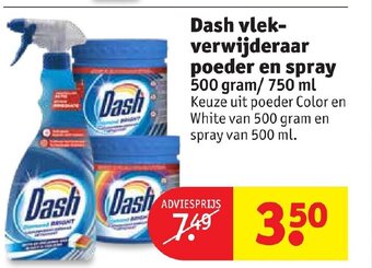 Kruidvat Dash vlekverwijderaar poeder en spray aanbieding