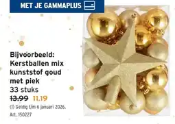 GAMMA Kerstballen mix kunststof goud aanbieding