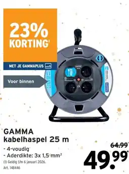 GAMMA GAMMA kabelhaspel 25 m aanbieding