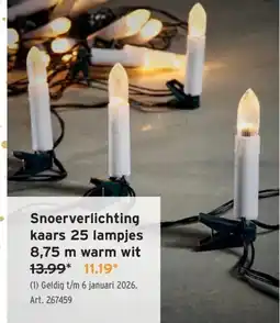 GAMMA Snoerverlichting kaars 25 lampjes 8,75 m warm wit aanbieding