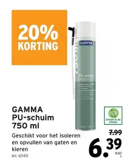 GAMMA GAMMA PU-schuim 750 ml aanbieding