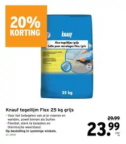 GAMMA Knauf tegellijm Flex 25 kg grijs aanbieding