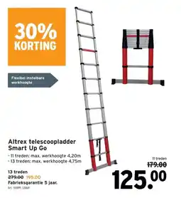 GAMMA Altrex telescoopladder Smart Up Go 11 treden aanbieding