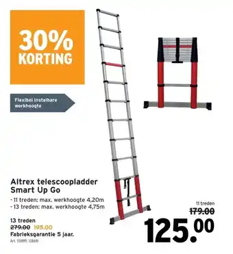 GAMMA Altrex telescoopladder Smart Up Go 11 treden aanbieding