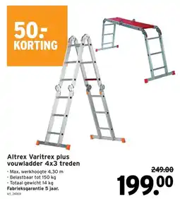 GAMMA Altrex Varitrex plus vouwladder 4x3 treden aanbieding