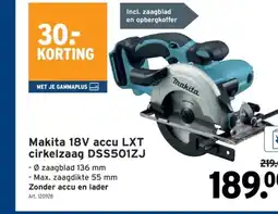 GAMMA Makita 18V accu LXT cirkelzaag DSS501ZJ aanbieding