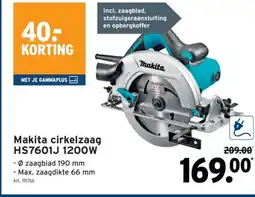 GAMMA Makita cirkelzaag HS7601J 1200W aanbieding