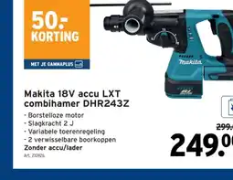 GAMMA Makita 18V accu LXT combihamer DHR243Z aanbieding