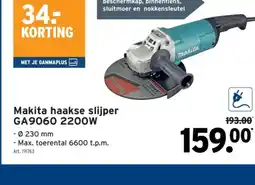 GAMMA Makita haakse slijper GA9060 2200W aanbieding