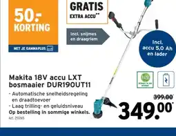 GAMMA Makita 18V accu LXT bosmaaier DUR190UT11 aanbieding
