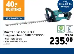 GAMMA Makita 18V accu LXT heggenschaar DUH507F001 aanbieding