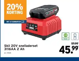 GAMMA Skil 20V snelladerset 3116AA 2 Ah aanbieding