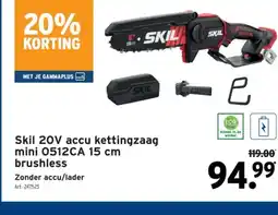 GAMMA Skil 20V accu kettingzaag mini 0512CA 15 cm brushless aanbieding