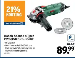 GAMMA Bosch haakse slijper PWS850-125 850W aanbieding