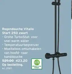 GAMMA Regendouche Vitalio Start 250 zwart aanbieding