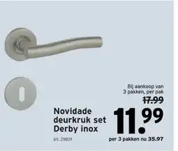 GAMMA Novidade deurkruk set Derby inox aanbieding