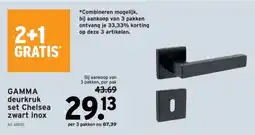 GAMMA GAMMA deurkruk set Chelsea zwart inox aanbieding