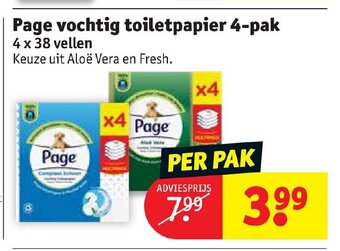 Kruidvat Page vochtig toiletpapier 4-pak aanbieding