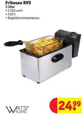 Kruidvat Friteuse RVS 2000 watt aanbieding