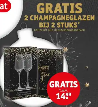 2 Champagneglazen bij 2 stuks