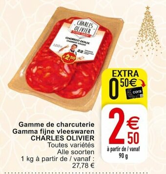 Cora Gamme de charcuterie Gamma fijne vleeswaren Charles olivier 90g aanbieding