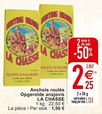 Cora Anchois roules Opgerolde ansjovis La chasse 2x50g aanbieding