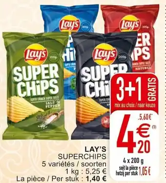 Cora Lay's Superchips 4x200g aanbieding
