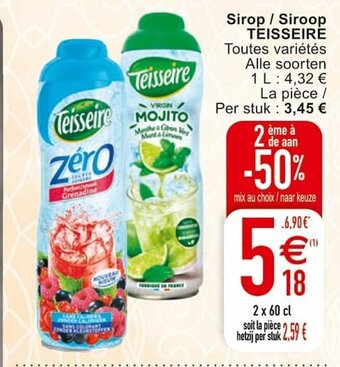 Cora Sirop / Siroop Teisseire aanbieding