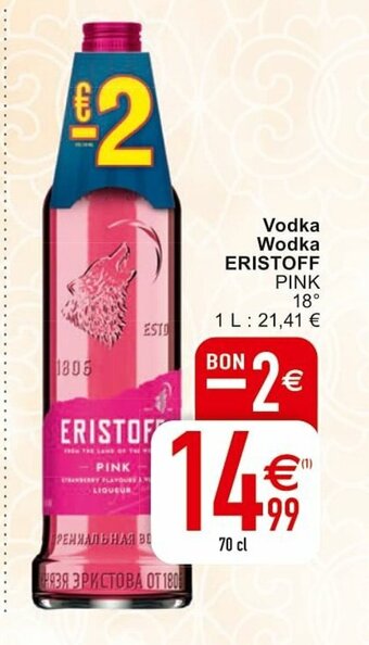 Cora Vodka Wodka Eristoff Pink aanbieding