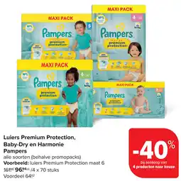 Carrefour Luiers Premium Protection, Baby Dry en Harmonie Pampers aanbieding