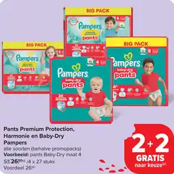 Carrefour Pants Premium Protection, Harmonie en Baby-Dry Pampers aanbieding