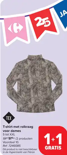 Carrefour T-shirt met rolkraag voor dames aanbieding