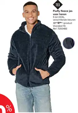 Carrefour Fluffy fleece jas voor heren aanbieding