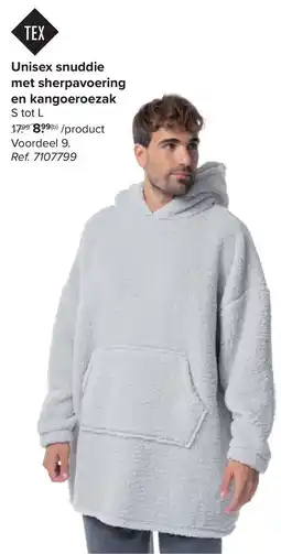 Carrefour Unisex snuddie met sherpavoering en kangoeroezak aanbieding