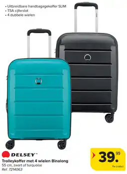 Carrefour Delsey Trolleykoffer met 4 wielen Binalong aanbieding