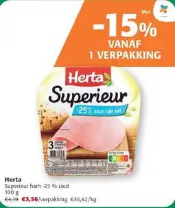 Comarkt Herta Superieur ham -25 % zout aanbieding