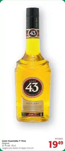 Comarkt Licor Cuarenta Y Tres Original 31 % vol aanbieding