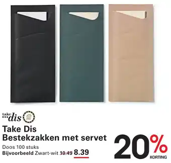 Sligro Take Dis Bestekzakken met servet aanbieding