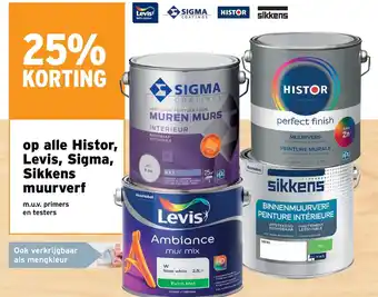 GAMMA Histor, Levis, Sigma, Sikkens muurverf aanbieding