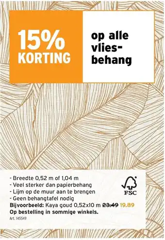 GAMMA Vliesbehang 0.52x10m aanbieding