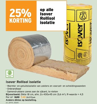 GAMMA Isover Rollisol isolatie aanbieding